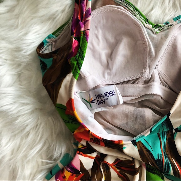VTG One Piece Tropical Print Swimsuit Paradise Bay - Picture 6 of 7
